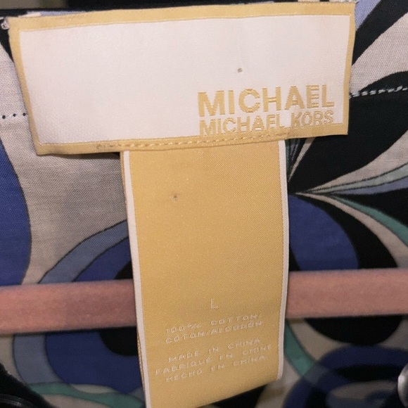 Michael Kors Blue and Black Geometric Tunic - Picture 2 of 2